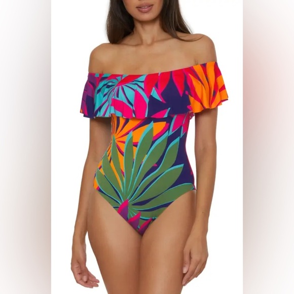 *NWT* Trina Turk Wailea Ruffle One Piece Swimsuit - Picture 1 of 5